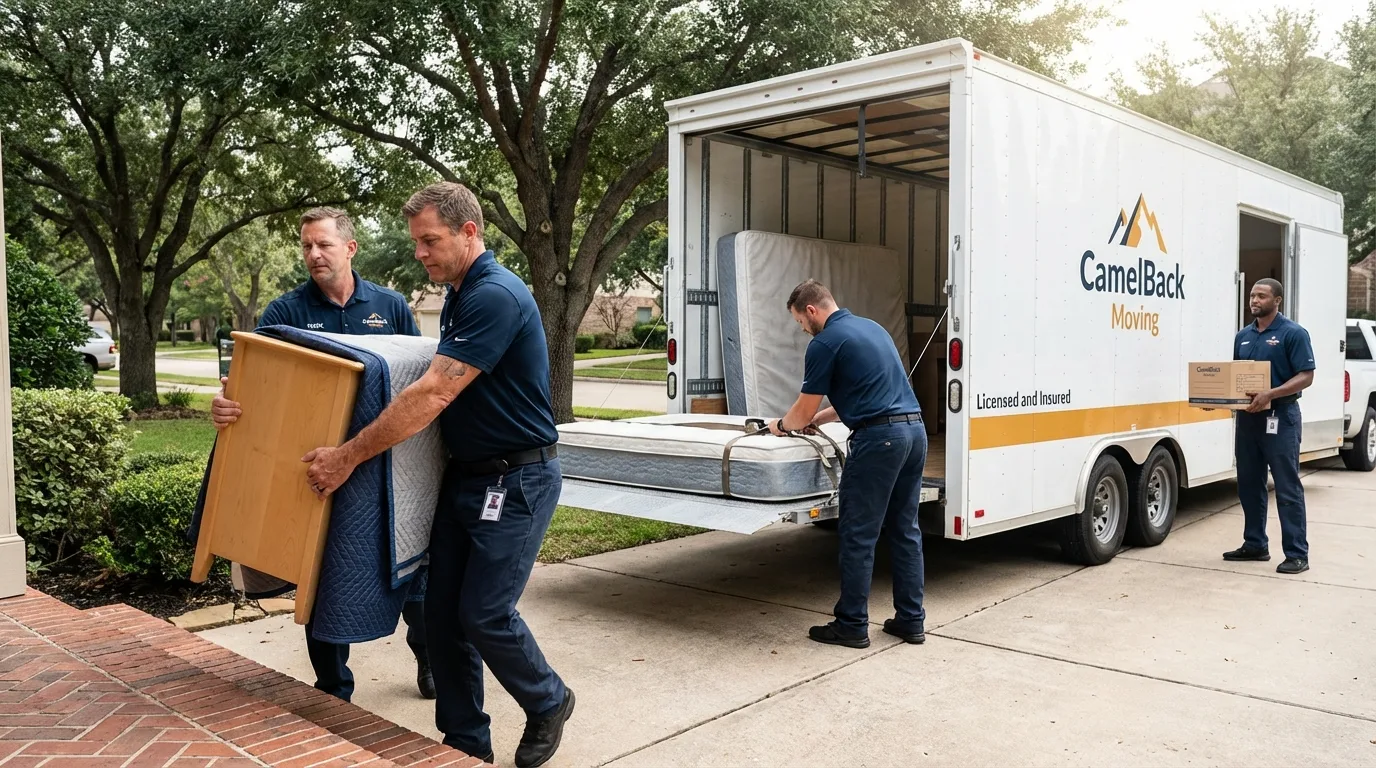 Crew loading residential truck for cross-state move from Leesburg, VA